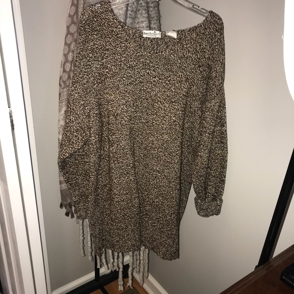 Brown and White Sweater